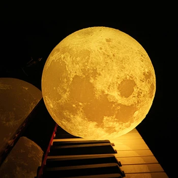 12/15/18cm 3D Tisku Měsíční Lampa Kreativní Moon Light LED RGB Moon Light Barevné Baterie Perfektní Dárek Noční Světlo, Měsíční Světlo
