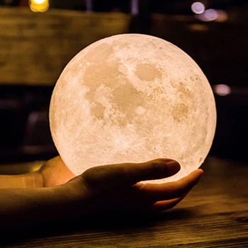 12/15/18cm 3D Tisku Měsíční Lampa Kreativní Moon Light LED RGB Moon Light Barevné Baterie Perfektní Dárek Noční Světlo, Měsíční Světlo