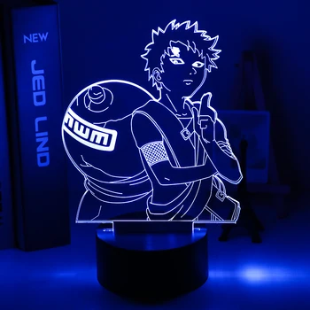 3D Lampa NARUTO Gaara Obrázek dětské Noční světlo LED Anime Japonského Manga Baterie Lampy Pokoj Dekor Dítě Spát Noční světlo Dárek