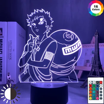 3D Lampa NARUTO Gaara Obrázek dětské Noční světlo LED Anime Japonského Manga Baterie Lampy Pokoj Dekor Dítě Spát Noční světlo Dárek
