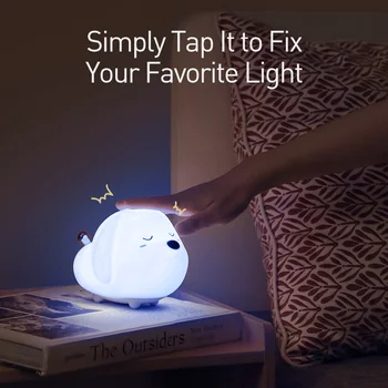 Baseus Dobíjecí LED Noční Světlo Lampa Touch Senzor Roztomilé Zvíře Silikonové LED Světlo Pro Děti, Dítě, Děti, Dárky, osvětlení Ložnice