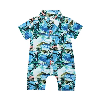 Lioraitiin 0-24M Letní Kojenecká Baby Boy Novorozence Hawaii One-Piece Romper Kombinéza Oblečení Kalhoty
