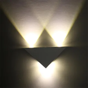Moderní LED nástěnné svítidlo 3W, hliníkové tělo, trojúhelník, nástěnné svítidlo, použité pro ložnice domácí osvětlení, lampy a lucerny, koupelna lampy