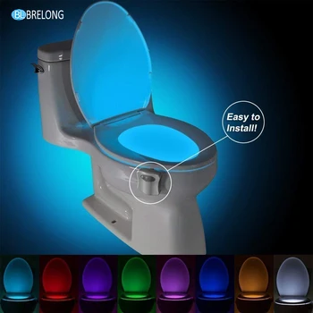 Toaleta Noční osvětlení,Inteligentní Pohybové PIR Čidlo Světla 16 Barev LED Toaleta Světlo Vodotěsné Noční Lampa Světlo WC Wc Mísa, Lampa