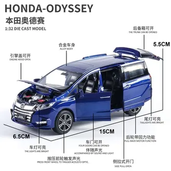 1:32 Měřítku Odlitek ze Slitiny Kovu Luxusní MPV Model Vozu Pro HONDA Odyssey Kolekce Model Vozidla Vytáhnout Zpět Zvukové A Světelné Hračky Auto