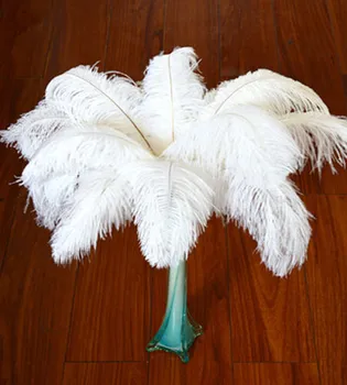 10 ks kvalitní bílé pštrosí peří, 12-14inches / 30-35cm, svatební dekorace DIY