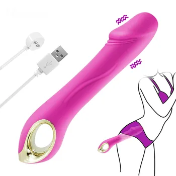10 režimy Real Dildo Vibrátor Soft Vibrátory pro Ženy, Ženské Masturbátor G Spot Pochvy Klitorisu Stimulátor Sex Produktu