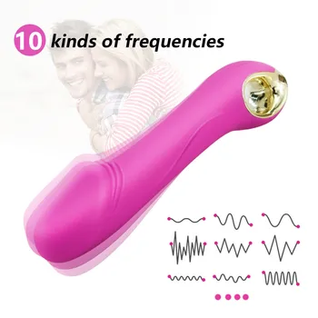 10 režimy Real Dildo Vibrátor Soft Vibrátory pro Ženy, Ženské Masturbátor G Spot Pochvy Klitorisu Stimulátor Sex Produktu