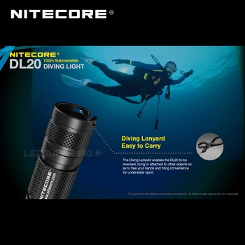 100 M Ponorné Ultra Voděodolná Svítilna NITECORE DL20 1000 Lumenů Dual-Zdroj světla, Potápěčské Světla pro Podvodní Sport
