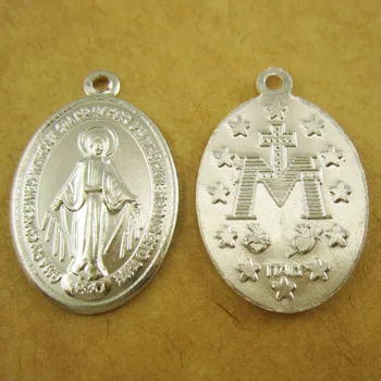 100ks Hliníkové Náboženské Zázračné Přívěsek Medaile
