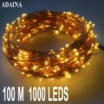 100M 1000 LED Světla Měděného Drátu String Světla Venkovní Vodotěsné Víla Lampa Pro Zahradní Svatbu, Vánoční Dekorace Pro Domov