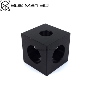 10ks Černý Eloxovaný Tři Způsob Cube Roh Konektor Držák Fit 20mm Hliníkové Profily Profil 3D Prinnter