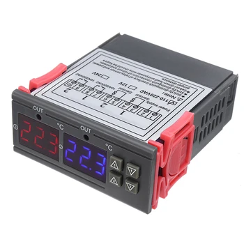 110-220V Digitální Inkubátor Termostat Regulátor Teploty, Dvě Výstupní Relé Termostatu s Topení Režim Chlazení