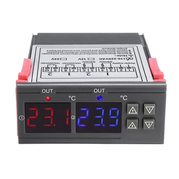 110-220V Digitální Inkubátor Termostat Regulátor Teploty, Dvě Výstupní Relé Termostatu s Topení Režim Chlazení