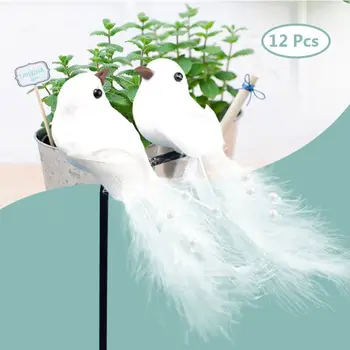 12 Ks Realistické Dekorativní Ptáci Umělé Pěny Peří Simulace Pták s Klipy za Vánoční Strom Dekor