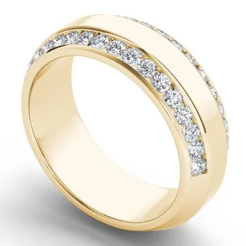 14k Zlato Bílé 2 Carat Diamond Svatební Prsten pro Ženy Hip Hop Bizuteria Anillos De Diamant, Drahokam Šperky 14K Zlatý Prsten Muži