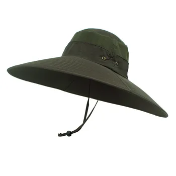 15cm Super Široký Okraj Bucket Hat Quick dry Muži klobouk, Ženy Boonie Klobouk Letní UV Ochranu Čepice pěší Turistika Rybaření rybář klobouk
