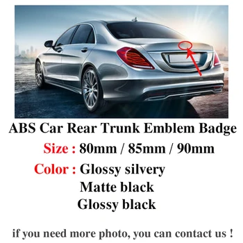 1ks ABS 80 mm 85 mm 90 mm Hvězdičkový Nálepka Auto Zadní Kufr Znak Odznak Pro Mercedes Benz Lesklé Černé Stříbřité Obtisky Car Logo Štítek