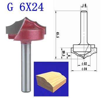 1ks G-6*24mm(Stopka*Čepel Šířka)3D Krajky Dřevoobráběcí CNC Gravírovací Stroj, Frézovací Nože,Dřevo Fréza Router Bit Nože