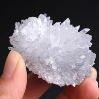 1KS Přírodní Čirý Kámen Křemen Chryzantéma Clusteru Bílé Crystal Point Geode Reiki Léčení Domova Dárek