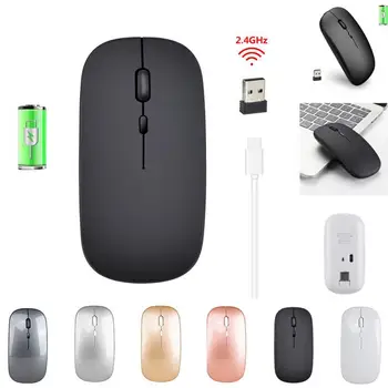 2.4 G Bezdrátová Myš Dobíjecí Nabíjecí Ultra-Tenké Tichá Myš Mute Office Notebook Myši Opto-elektronické, pro Domácí Použití v Kanceláři
