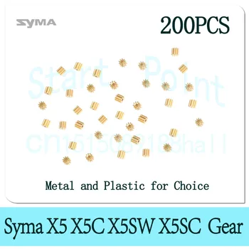 200pcs SYMA 9T Motor Kola 9Teeth pro syma X5 X5C X5SW X5HC X5HW R/C Quadcopter Dílů (Plastových a Kovových)