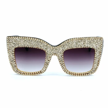 2018 ženy, sluneční brýle oversize brýle muži náměstí sluneční brýle, Malý diamant módní značka černé brýle brýle gafas de sol