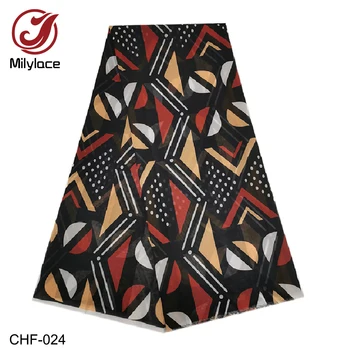 2019 Africké Šifon tkaniny Digitální vosk vzor Šifon tkaniny hot prodej 5 metrů za hodně pro letní šaty CHF-020-024