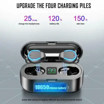 2020 F9 TWS Pravda Bezdrátová Sluchátka Bluetooth 5.0 Touch Baterie Digitální Displej Sportovní Sluchátka sluchátka Headset pro iPhone Huawei
