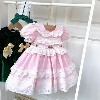 2020 Jaro Léto Evropské a Americké Vítr Handmade dětské Šaty Princezna Lolita-slovo, Šaty, Dětské Šaty pro Dívky