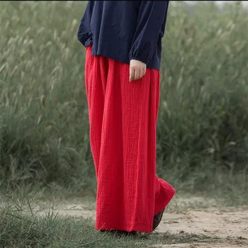 2020 Letní nové ženy, bavlna plátěné kalhoty, velké velikost širokou nohu kalhoty,Pohodlné volné kauzální Měkké kalhoty plus velikost M - 6XL, 7XL