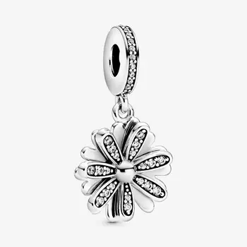 2020 NOVÉ 925 Sterling Silver Šumivé Daisy Flower Houpat Kouzlo Fit Originál pandora Náramek, Náhrdelník, přívěsek IY šperky