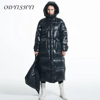 2020 Nové zimní Zimní Kabát Ženy Bundy 90% Bílá Kachna Dolů Kabát Velké velikosti Volné X-Dlouhé Péřové Kabáty Ženy Puffer Bunda 247