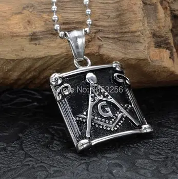 2020 Nový Gothic, Biker Zednářství Masonic Mason z Nerezové Oceli Pánské Přívěsek Řetěz náhrdelník, černé Módní Šperky