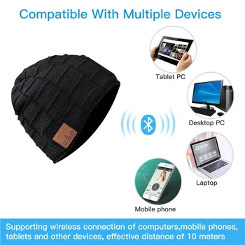 2020 Teplé Zimní Sametové Bluetooth Hudební Hat Mikrofon Hudby Bezdrátová Sluchátka Móda Sport Běh Čepice Pletené Teplé Čepice Nové