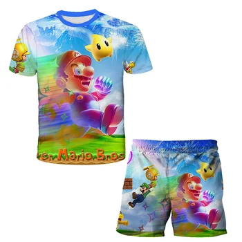 2021 Děti Oblečení Set Chlapecké Oblečení Set Letní Dětské Kalhoty Dítě Chlapci T Košile Kreslené Krátké Kalhoty Chlapce, Oblečení Sportovní Oblek 4-14 Let