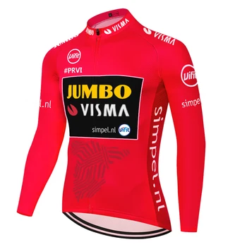 2021 jersey cyklistika Jumbo Visma ropa ciclismo verano hombre Dlouhý rukáv cyklistické oblečení Nosit letní jarní cyklistické jersey muži