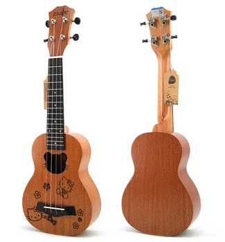 21 palcový mahagon výšek žena kreslený ukulele kytara Sapele palisandr 4 string Havajská kytara nástroj