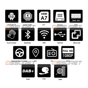 2G+32G Android 10 pro Ford Focus 2 Mk2 2004-2011 Auto Rádio Multimediální Video Přehrávač, GPS Navigace 2 Din Podpora DAB-DVR BT