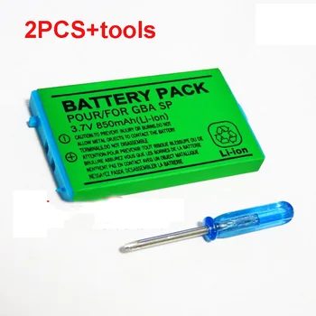 2KS/Lot 850mAh Dobíjecí Lithium-ion Baterie + Tool Pack Kit pro Nintendo GBA SP