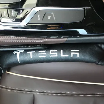 2X Sedadlo dokrývače Pro Tesla Model S, Model X a Model 3, PU Kůže Bariéru Pad Skladovací Slot Plug Interiér Auta Doplňky