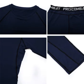3 Ks Pánské Full Suit Tepláky MMA Taktiky zimní termoprádlo Lebky rashgard Mužské Kompresní sportovní Kalhoty jogging oblek