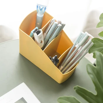 3 Mřížky Office Desktop Storage Box Dálkové Ovládání, Rack Make-Up Úložný Box Organizovat Kosmetické Displej Multifunkční Plastový Stojan