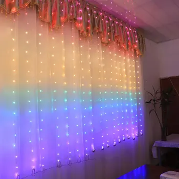3M LED Závěs String Světla Měnící Barvu Duhy Opony Víla Světla Garland Dálkové Ovládání, Nový Rok, Vánoční Svatba Dekor