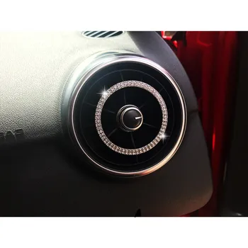 4ks Crystal car styling výstupu vzduchu střihu kruh bling dekorace pro Audi A1 2010-2017 diamond interiérové doplňky