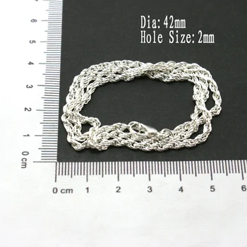 50ks/lot Stříbra Pokoveného Řetěz Řetěz Náhrdelníky Pro Ženy (42cm + spony) DH-FLB003-70