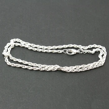 50ks/lot Stříbra Pokoveného Řetěz Řetěz Náhrdelníky Pro Ženy (42cm + spony) DH-FLB003-70
