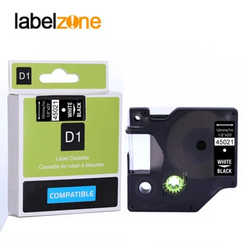 5ks 12mm 45021 bílé na černém kompatibilní s dymo D1 12mm tiskárna etiket 45021 laminovaný štítek pásky pro LabelManager 160 tiskárny