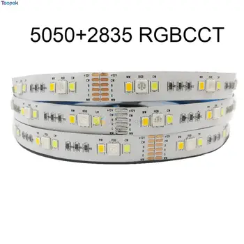 5M 4 v 1 RGBW 5 v 1 RGB+CCT LED pásek 5050 60leds/m CW+RGB+WW RGBW RGBWW flexibilní Led Pásky Světlo 12V 24V 12MM PCB