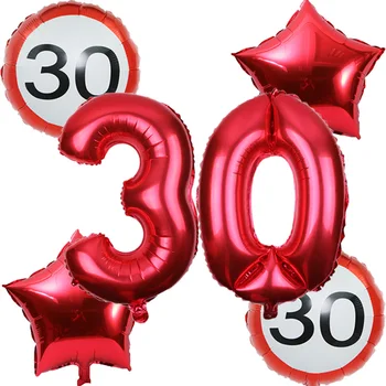 6ks/sada 32inch číslo 18 30 40 50 60. Výročí Den Balón globos cumpleanos infantiles narozeninové party dekor adul balónky